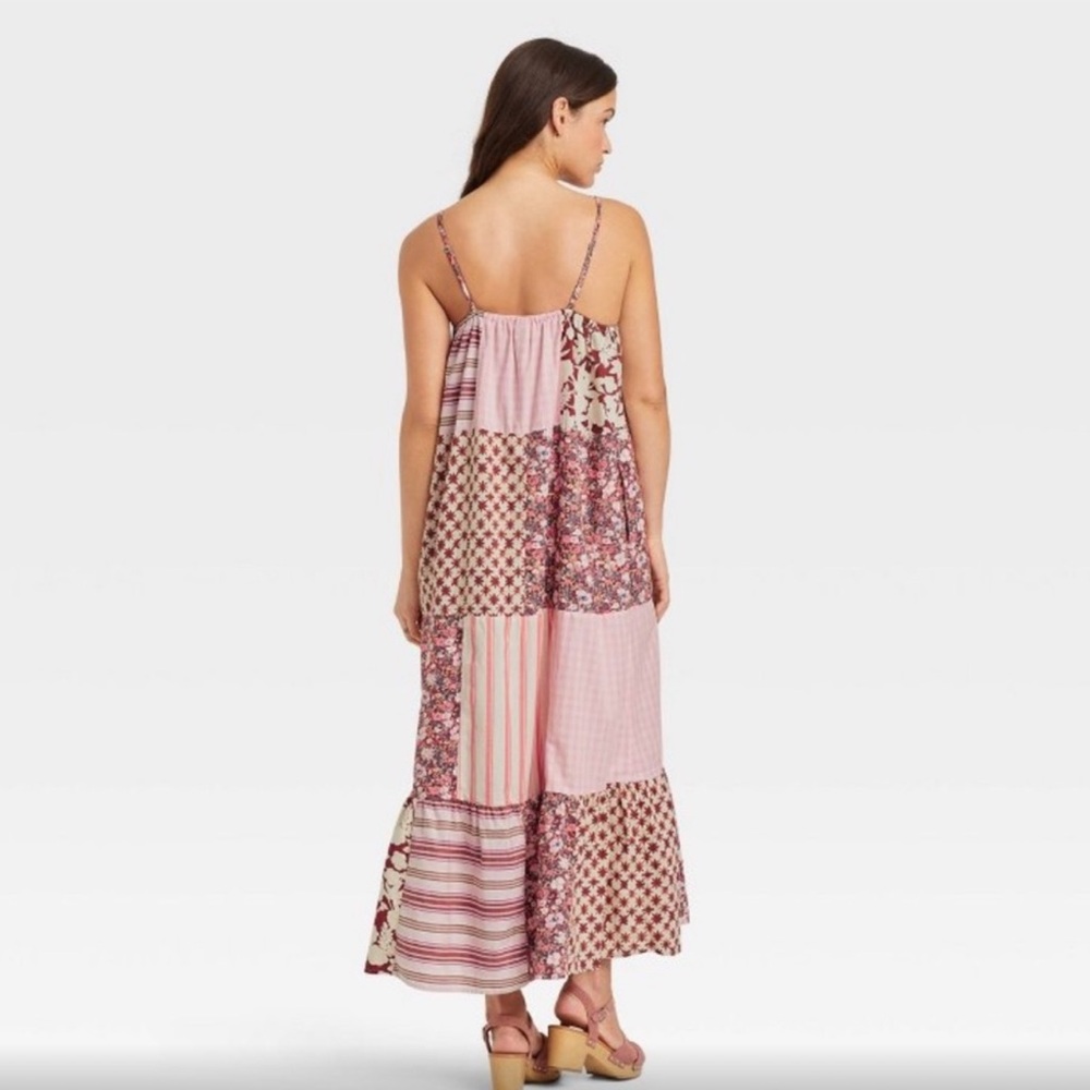 Universal Thread Tiered Patchwork Dress Size S - image 3